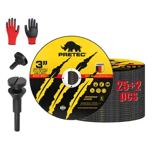 27/55 Pcs 3 Inch Cut Off Wheels with 1/4" Mandrel - Die Grinder Cutting Discs for Metal & Stainless Steel, 3/8" Arbor Hole Cutoff Wheel Kit for Rotary Tools & Power Drills