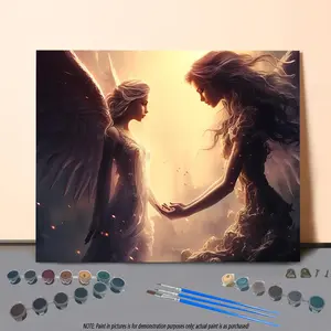 Angel Pattern DIY Painting By Numbers Kit without Frame, 1 Set DIY Paint By Numbers with Brushes and Paints, Wall Art Decoration for Home Living Room Bedroom