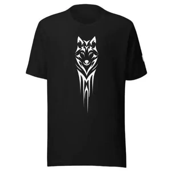 Lone Wolf Unisex T-Shirt Front & Back Design Cotton Fabric Soft Lightweight Streetwear Summer Top