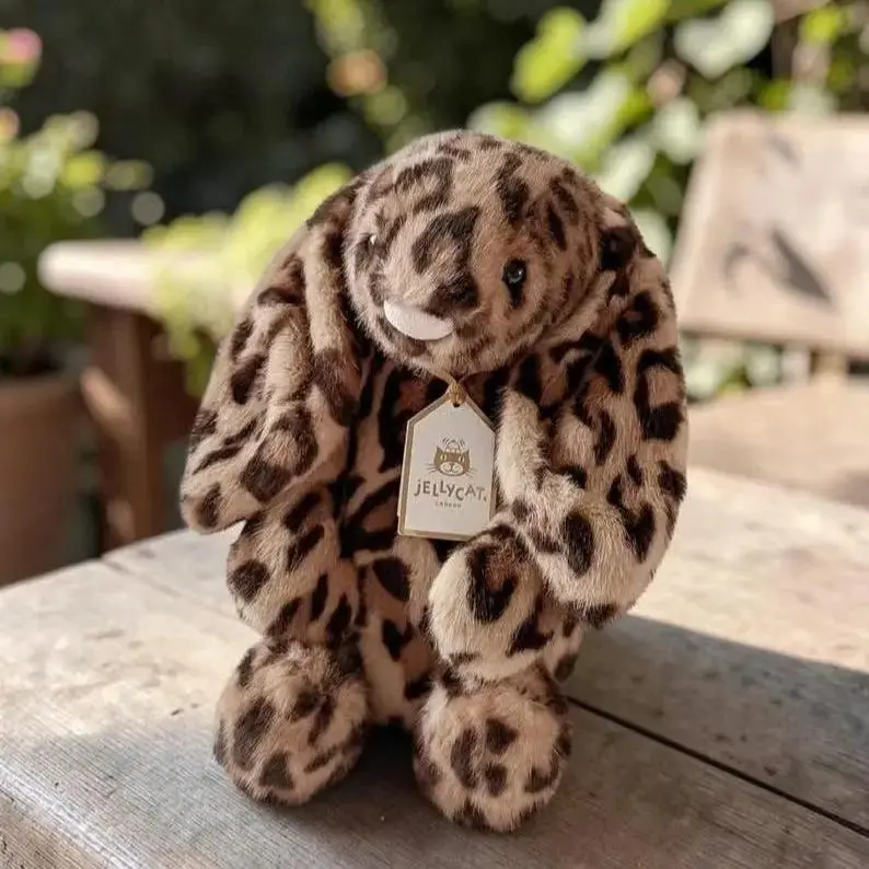 Jellycat Cobblehop Bunny Ruby Leopard Plush with Dust Bag, Rare Spotted Bunny Stuffed Animal, Collector Gift, NWT US Stock