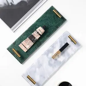 Nordic Style Mild Luxury Marble Tray Dessert Plate Dish Jewelry Storage Tray