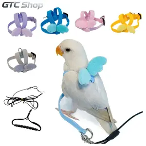 5 Pack Lightweight Parrot Harness with Leash, Adjustable Outdoor Walking & Flying Strap, Secure Anti-escape Bird Gear, Comfortable Collar Harness Set for Peony Parrots, Cockatiels and Other Small Pet Birds