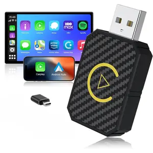 Mini Wireless CarPlay Adapter for iPhone Convert Wired to Wireless Apple CarPlay Adapter Plug & Play USB Interface with Carbon Fiber Design