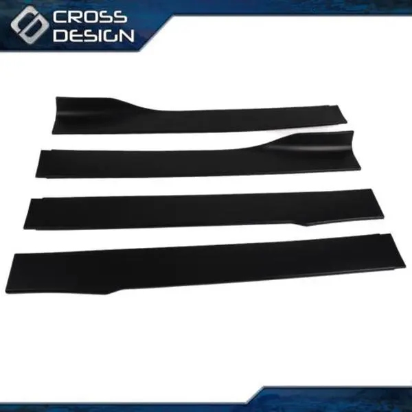 CROSSDESIGN Universal T-Style Car Side Skirt Extensions - High-Quality Brand-New Rocker Panels, Drill-Required Lower Trim, Vehicle Exterior Fittings, Car Styling Accessories