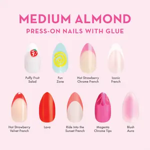 Almond Medium Press-on nails with glue