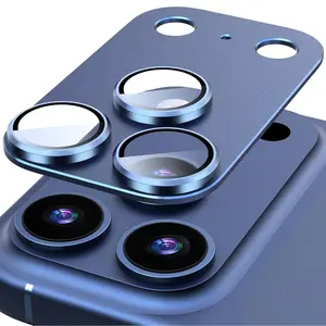 1-Pack Metal Ring Camera Lens Protector for iPhone 17 Pro Max/17 Pro/17 Air/16/15/14/13/12/11 9H+ Hardness, Ultra HD, Anti-scratch, Anti-fingerprint, Full Coverage Tempered Glass Camer Lens Protector Film Easy to Install Case-Friendly Accessories