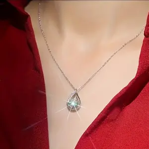 dancing diamond. 925 silver necklace