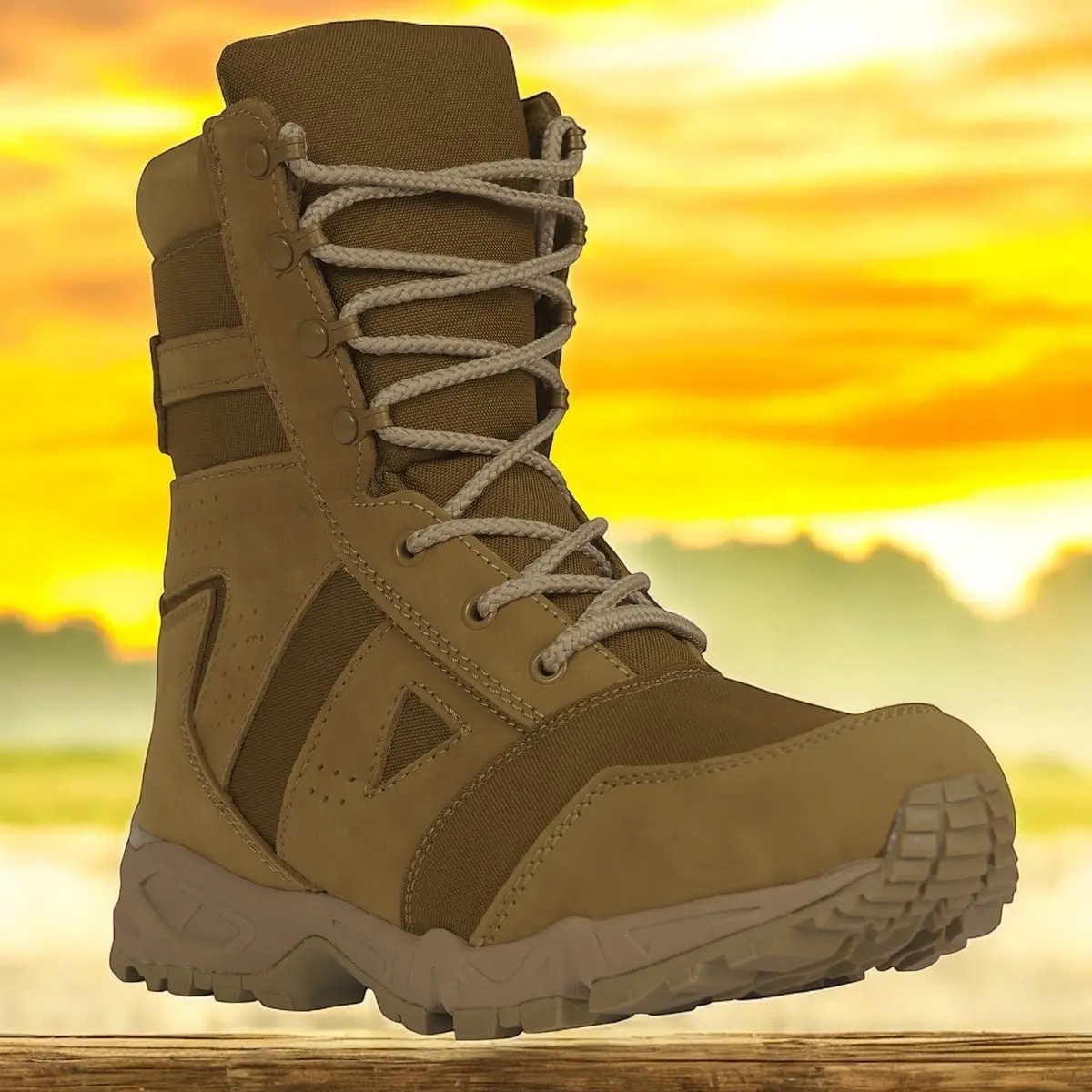 ROTHCO Forced Entry 8-Inch Military Tactical Boots, AR 670-1 Compliant Nubuck Leather & Nylon with Athletic Sole, Preppy, Laces, Colorblock, Sweet, Basic, Street, Rubber Sole, Tactical Wear, All Seasons, Breathable, Classic, Synthetic