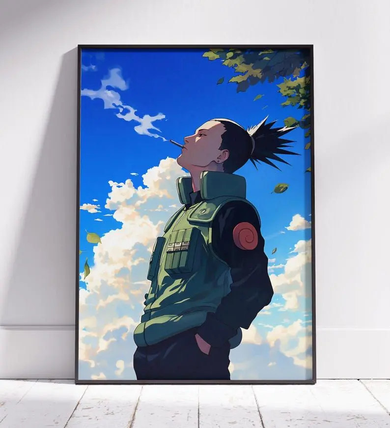 Shikamaru Nara Poster Manga Art Print - Gift For Her for Him