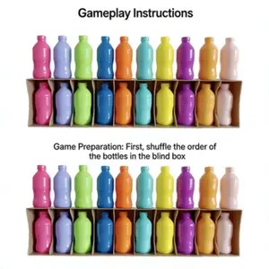 21-Piece Bottle Color Matching Game Set, Includes 20 Bottles & Storage Rack, Fun Multiplayer Blind Guessing Game, Ideal Holiday Gift