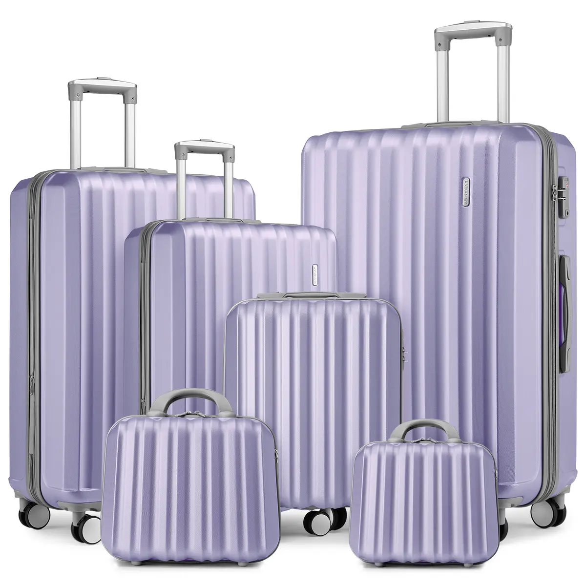 LARVENDER Luggage Sets 6 Piece, Suitcases With Wheels, Expandable Hardshell Carry on Luggage Suitcase Set, Lightweight Travel Luggage Set with TSA Locks for Men and Women