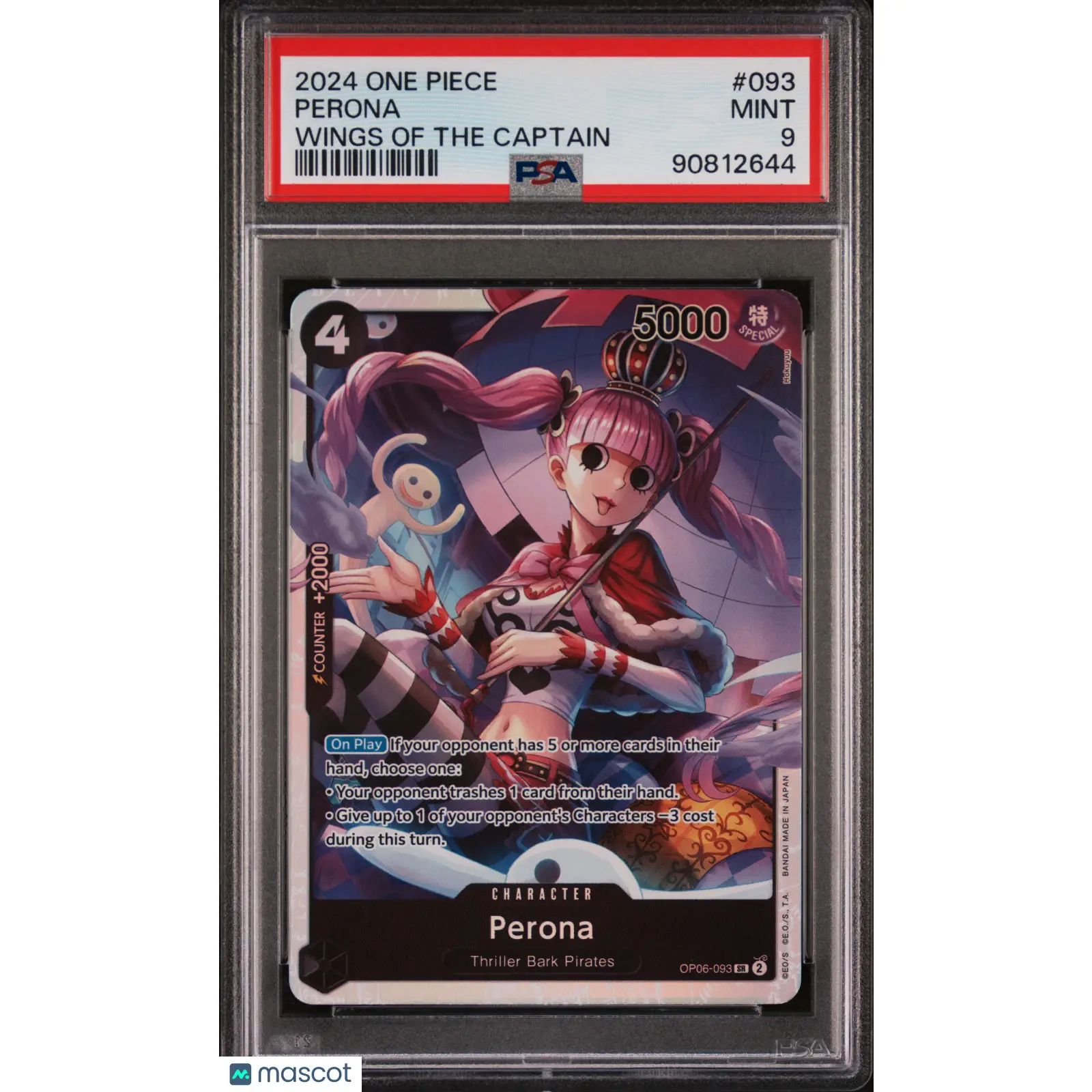 PSA 2024 One Piece Perona OP06 093 9 Graded Card