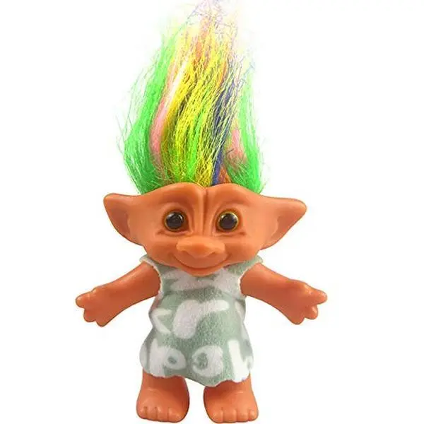 YINTLILOCN 3.9'' Tall Durable Troll Doll - 1 Adorable Vintage Lucky Action Figure with Colorful Hair, Retro Collectible for Party Favors, Desk Decor (Enhanced Durability), Troll Dolls, 1 Adorable Trolls Doll