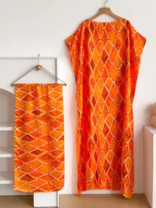 1 Piece Elegant Bohemian Style Long Robe Shawl Multi-Color Moomoo Dress + Scarf Headband Beach Sunshade UV Protection Satin Silk Scarf Women Cape Shawl Set