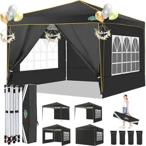 COBIZI 10x10 Pop up Canopy, Canopy Tent 10x10 Gazebos, Ez up Canopy for Parties Beach Camping Party Event Shelter Sun Shade