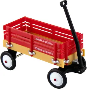 World’s Smallest Radio Flyer Town & Country Mini Die Cast Metal Wagon - 2.5 Inch Collectible Toy with Working Wheels & Moveable Handle - Ages 6+ - Pre-Order - Red