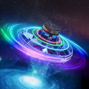 Fingertip Flying Spinner Toy with LED Lights Mini Spinner Helicopter USB Flight Gyro Fidget Gyro Mini UFO for Kids