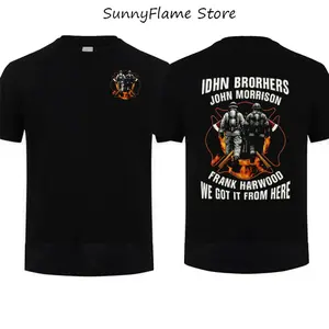 Firefighter Brothers T-Shirt, Fireman Brotherhood Graphic Tee, Vintage Fire Rescue Shirt First Responder Gift Cotton Short Sleeve Gift for Men Top, Gift Father's Day