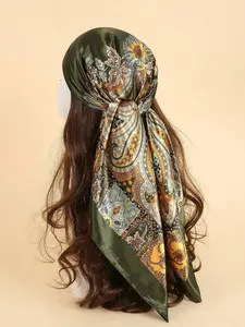 Women's Paisley Print Square Scarf, Boho Style Head Scarf for Women, Fashionable Hair Accessories for Daily Wear, Fashion Hair Scarves