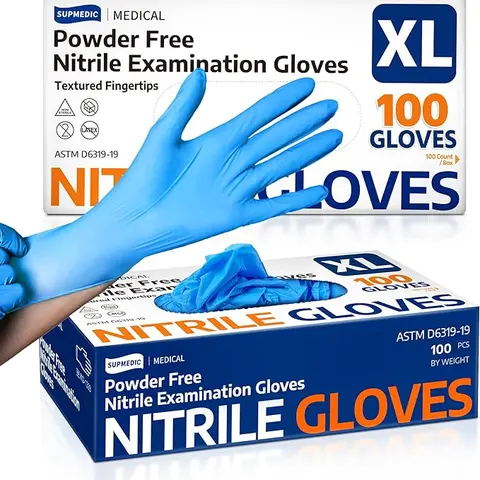 100pcs Ultra-Durable Disposable Nitrile Gloves - Latex-Free, Non-Slip Grip for Kitchen, Tattoos, PET Care & Cleaning - Allergy-Friendly Maxi Gloves beauty salon