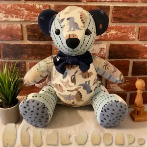 Christmas Memory Bear Sewing Template - Thanksgiving Stuffed Animal Stencil Pattern - DIY Heirloom Keepsake Craft Guide - Beginner Friendly Fabric Art Design - Quality Materials & Customizable Options