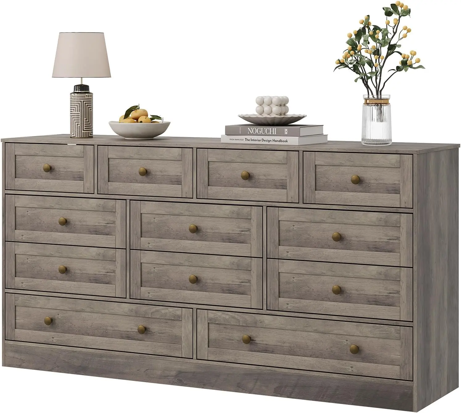 Gaomon Modern Wood Dresser - 12-Drawer Wooden Storage Unit with Anti-Tipping Design, Adult Bedroom & Living Room Indoor Furniture, 12‑Drawer Order