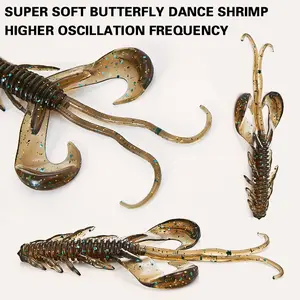 10pcs Floating Tpe Soft Bait 10cm 3.7g Swimbait Topwater Lure, Silicone Shrimp Lures, Lifelike Crayfish Lures for Fishing Accessories, Ideal for Catching Fish