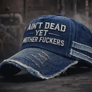 SleekHush AIN'T DEAD NOTHER FUCKERS Embroidered Hat Vintage Washed Baseball Cap Adjustable Snapback Trucker Cap