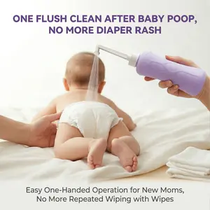 Newborn Daily Care Essential,Baby Cleaning Bottle for Newborn, Gentle Hygiene Wash Bottle with Angled Nozzle, Portable Diaper Cleaning Essential, Baby Hygiene Bottle 360° Spray, Soft Squeeze