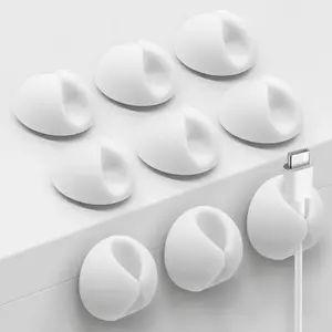 Data cable organizer, desktop cable manager, under-table cable fixer, self-adhesive mobile phone cable, headphone charging cable organizer Cable Clips, Cord Holder, Adhesive Cord Clips, Wire Holder for Cable Management, Phone Charger, Desk, Wall, Nightsta