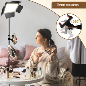 10" LED Studio Light with 63" Adjustable Stand and Phone Holder, Dimmable Three Color Modes for Video Recording, Product Photography, Makeup Tutorials, Vlogging and Content Creation #Summer Wins#Fathersdaygift