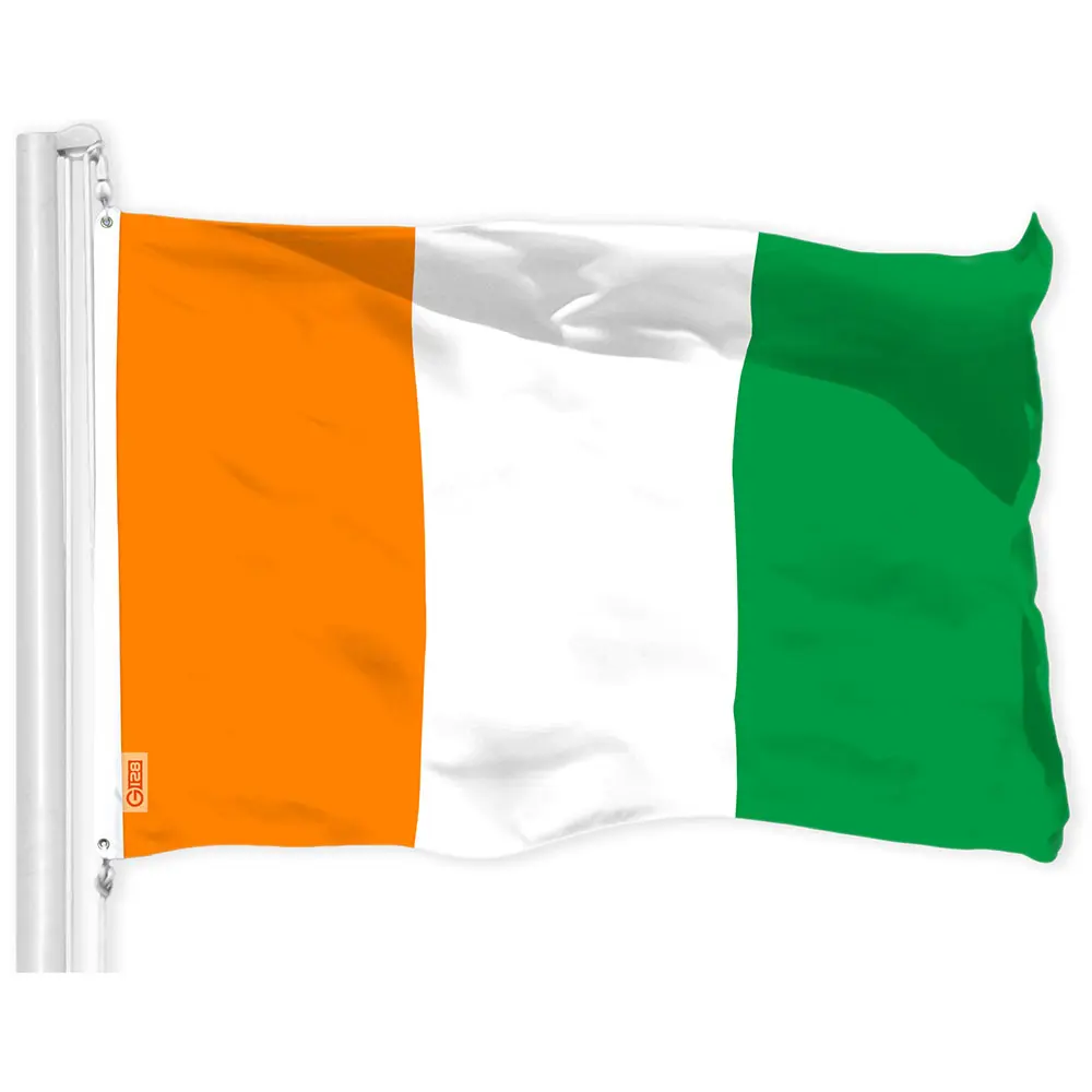 G128 Ivory Coast Flag | 3x5 Ft | LiteWeave Pro Series Printed 150D Polyester | Country Flag, Indoor/Outdoor, Vibrant Colors, Brass Grommets