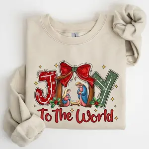 Joy To The World, True Story, Christian, Nativity, Christmas, Religious Sweatshirt, Crew Neck, Women's, Crewneck