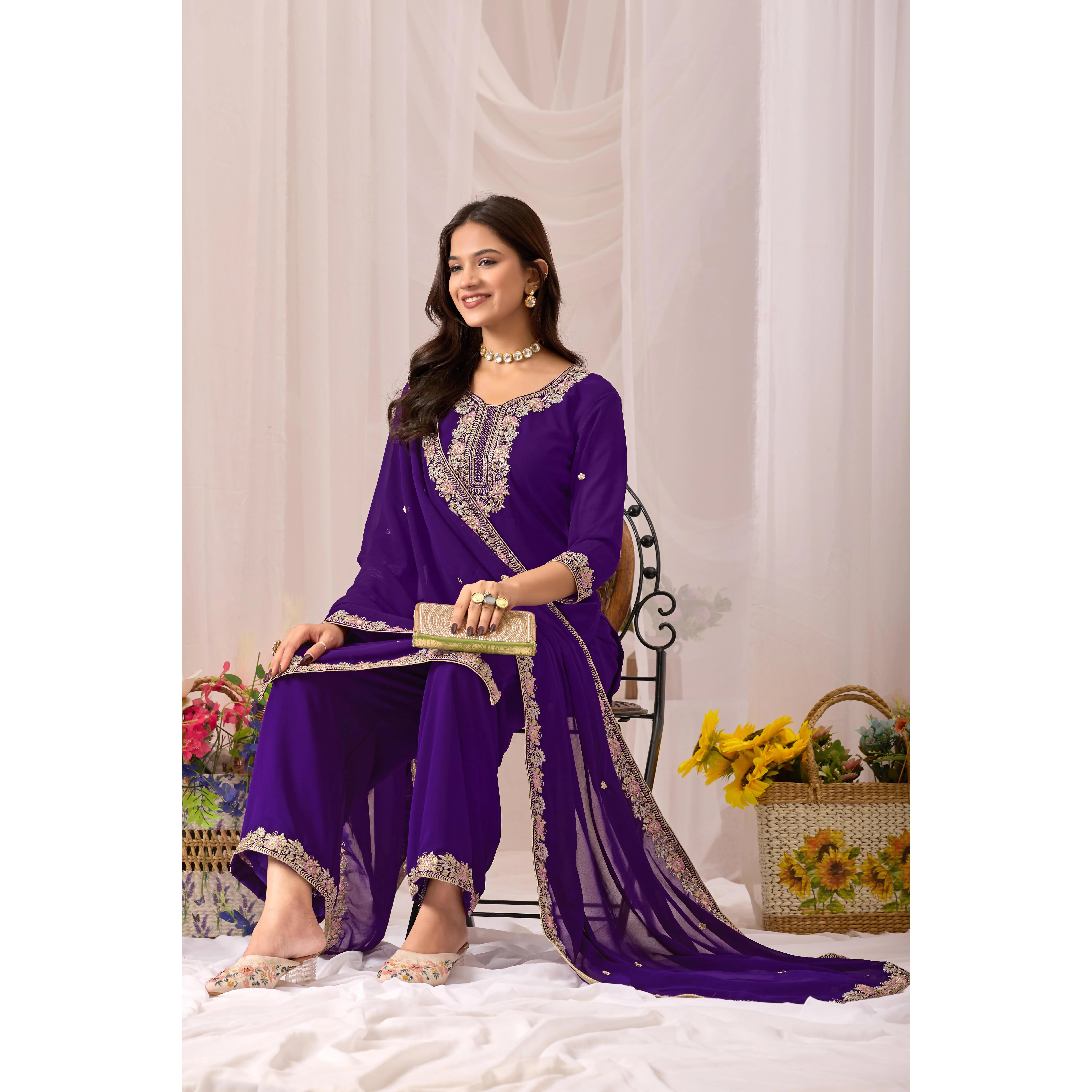 Premium Georgette Embroidered Suit Set