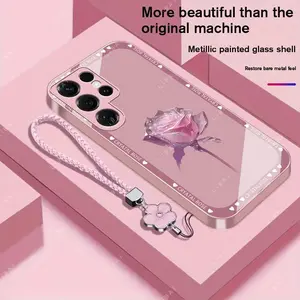 Suitable for  [Galaxy S25 Ultra]  Brand new premium phone case, Free four-leaf clover lanyard，drop-proof and fingerprint-resistant，simple and elegant design，multiple colors available YM99