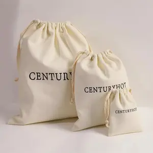 12pcs Logo Custom Screen Printing Organic Cotton Muslin Double Shopping Storage Canvas Cord Pouch Dust Bag For Shoe Handbag Sacks Packing Cubes Sacks Packing Cubes Drawstring