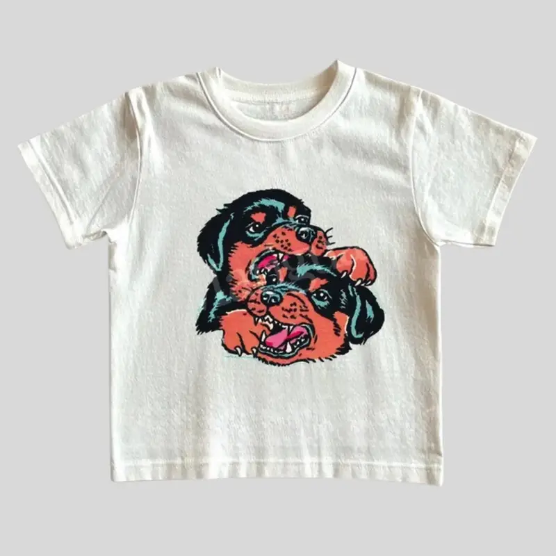 Vintage Rottweilers Graphic Baby Tee, Retro Dog Tshirt, 90s Y2k Street Style Tee