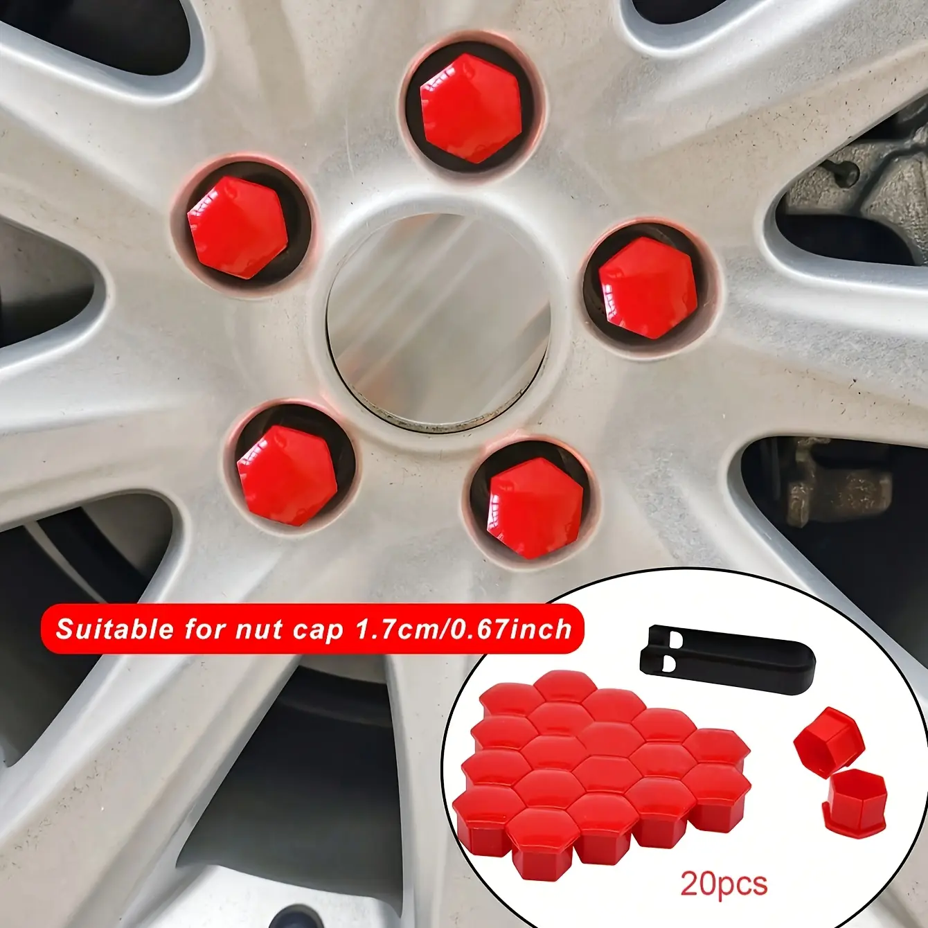 17 mm Universal Automobile Tire Lug Nut Cap, Hub Decorative Plastic Shell, Nut Protective Cover, Vehicle, Car Accessories