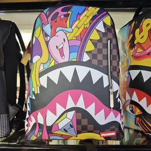 SG shark graffiti casual backpack student personalized schoolbag fashion travel new trend large capacity backpack