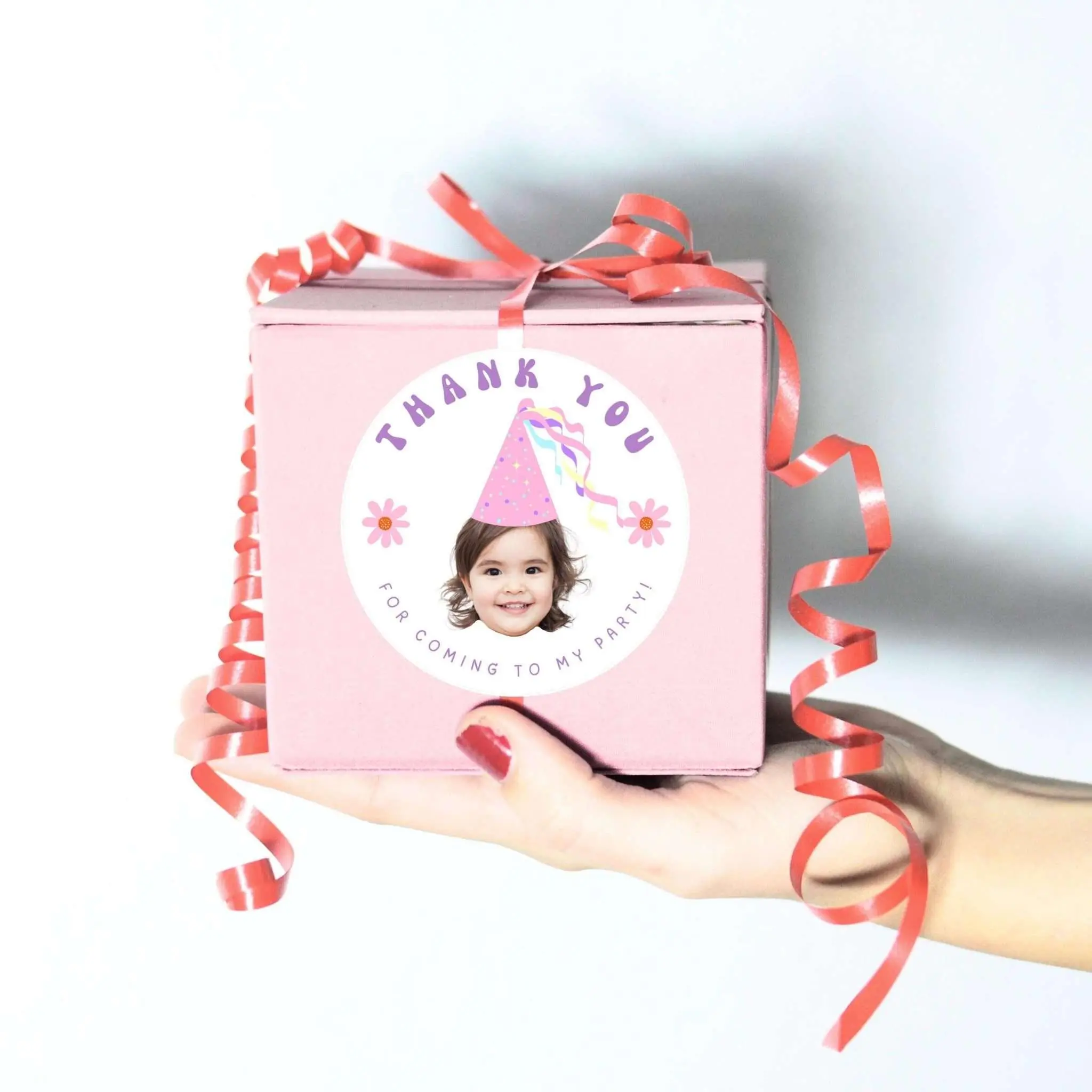 Personalized Photo Birthday Stickers: Custom Party Favor Labels