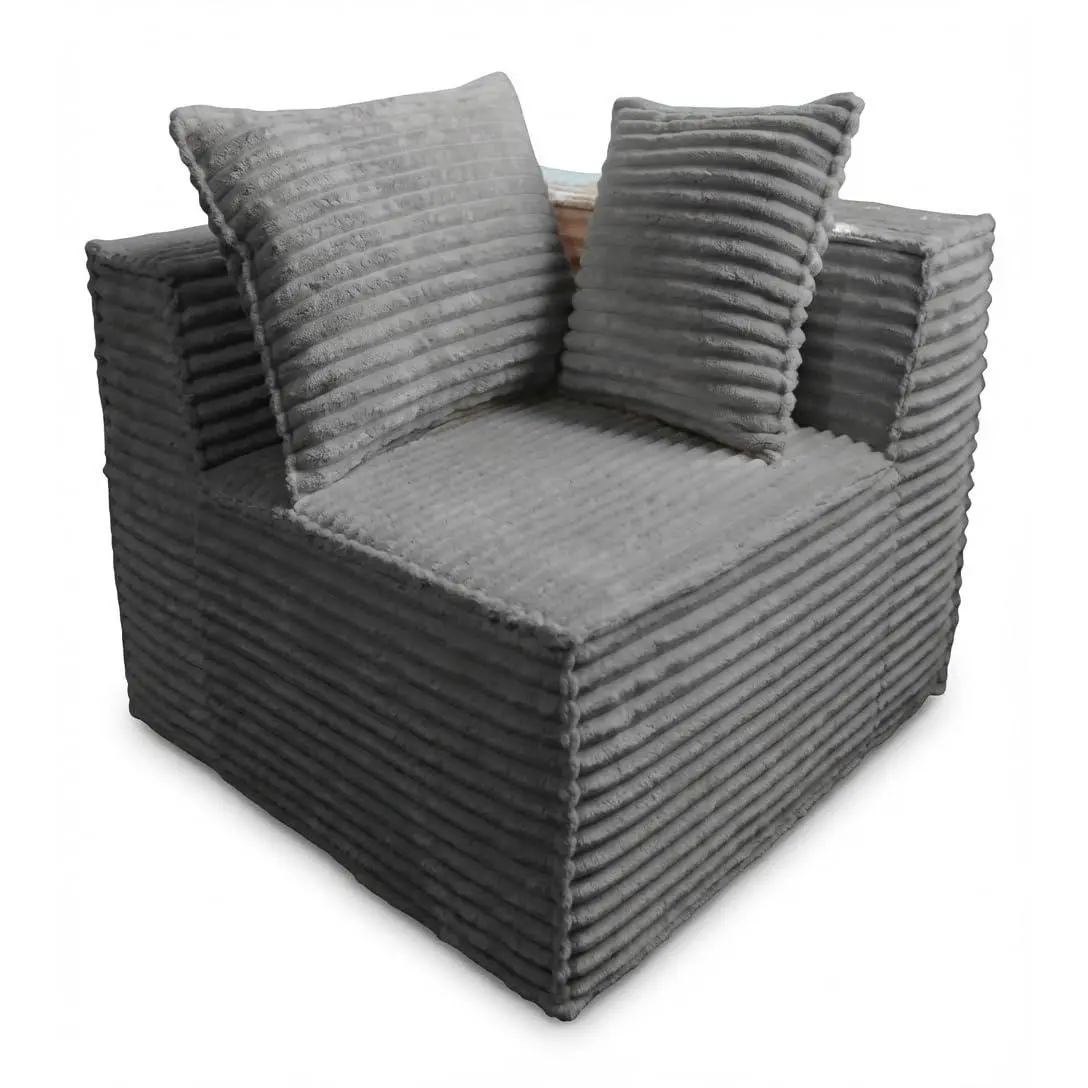 Garvee Modern Velvet Channel Tufted Armchair with 2 Cushions, Stylish and Comfortable Seating for Living Room