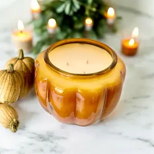 Glass Pumpkin Candle | 56oz | 3 Wick