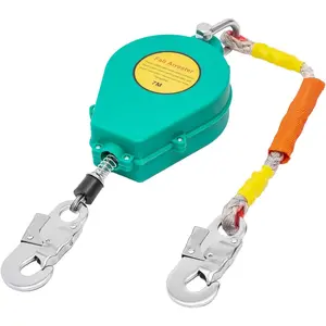 TikTokShopBlackFriday 23ft Self Retracting Lifeline, 330lbs Fall Arrester Fall Protection Device with Alloy Steel Hook & Steel Wire Rope for Working High Above The Ground, Engineering Construction, Electrical Maintenance