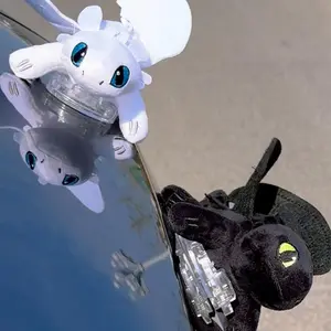 Toothless Night Fury Dragon Plush Car Decoration-Pterosaur Statue, Suitable for Roof and Motorcycle Helmet