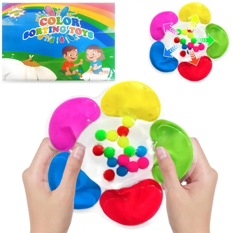 Neutral-shaped silicone squeeze puzzle toy. A lightweight and colorful classification toy. Suitable for children to relax and develop. Applicable for travel camping, indoor leisure and outdoor sports., Fidget Toys, Relaxation