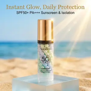 SPF 50+ Daily Sunscreen & Face Primer, 3-in-1 Hydrating Color Corrector, Luminous Pre-Makeup Base for Pore-Blurring & Even Skin Tone