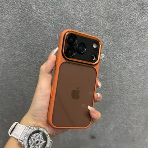 Premium Translucent Black Acrylic Case – 2025 Viral Trending Style.Compatible with iPhone 17 Pro Max, iPhone 16, 15 Pro, 14, and 13 Pro Max.Full-Coverage Shockproof, Great for Couples.