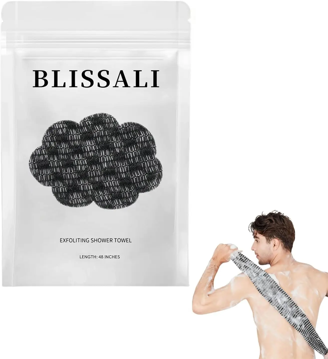 Exfoliating Bath Towel - 47-Inch Extra Long Dual-Sided Body Scrubber, Hexagon-Weave Personal Care Accessory for Back Cleansing, Shower Use & Radiant Skin Rejuvenation (All Skin Types), Full Body, Shoulders, Hexa Fibers, Large Size, Pineapple, Blackhead Re