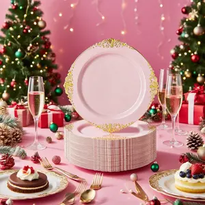 30 Vintage Charm Plastic Plates, Elegant Lace Design, Retro Style Dessert Plates, 7.5 Inch, Perfect for Weddings, Parties, Halloween, Christmas