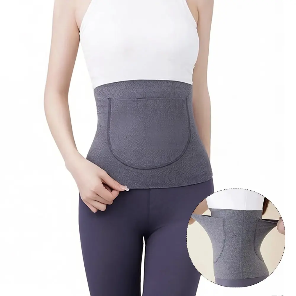 Soft Thermal Waist Support Belt with Pocket, Breathable Stretchy Abdomen Warmer, Daily Comfort for Women, Ideal for Everyday Use, Belly Wrap